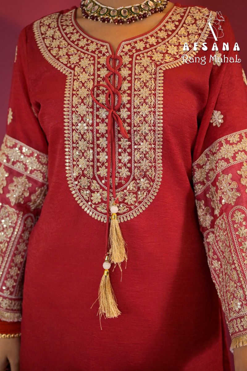 Rang Mahal By Afsana Rose Gold Crush Readymade Suits
